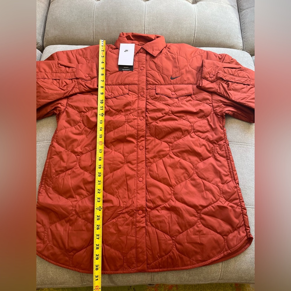 NWT $165 Nike Sportswear Essential Quilted Oversized Trench Jacket Orange Small - Picture 3 of 6